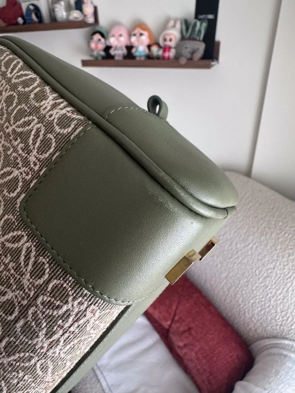 Loewe Jacquard Anagram Calfskin Amazona 23 in Avocado Green|Boston Top Handle - Picture 12 of 16